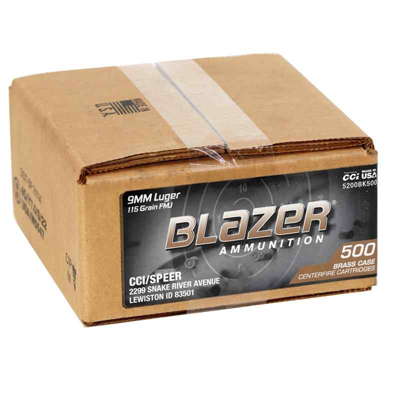 9mm Blazer Br 115 Gr. 500-rounds, $125