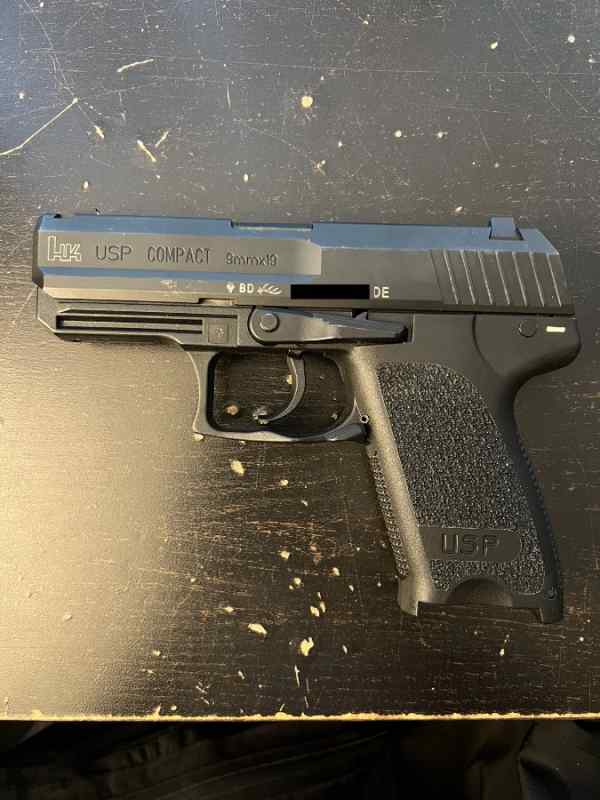 H&amp;K USP Compact v7, 8 steel mags, LEM trigger-9mm